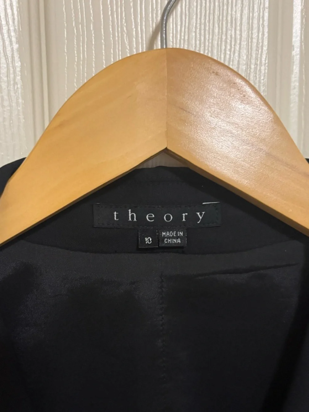 Theory Telissa Wool‑Blend Blazer – Black, Size 10 - Picture 3 of 7